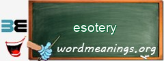 WordMeaning blackboard for esotery